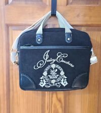 Juicy Couture Laptop Bag Black Velvet Velour Messenger  Crossbody Case Y2K picture