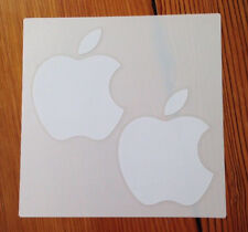 NEW Pair Genuine OEM Authentic White Apple Logo Decal Sticker 2 Total Stickers picture