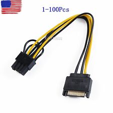 Lot 15pin SATA Male to 8pin(6+2) PCI-E Video Card Power Adapter Cable 20CM picture