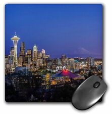 3dRose USA, Washington, Seattle, Skyline and Mt. Rainier at Twilight. MousePad picture
