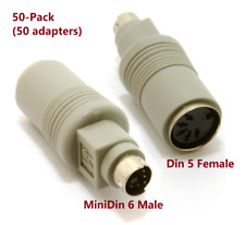 50-Pack AT to PS/2 Keyboard Adapter AT Din 5-pin Female PS2 Mini-Din 6-pin Male picture