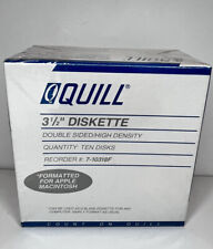 NOS Quill 3.5” Floppy Disks Box Of 10 Diskette Formatted Apple Macintosh 3.5