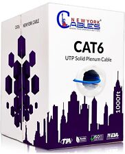 New York Cables CAT 6 Plenum Cable 1000ft (CMP) Plenum Rated Wire Tested New BLU picture