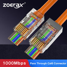 ZoeRax Cat6a Shielded rj45 connector pass through Cat6 plug Connector End -1.2mm picture