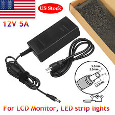 12 Volt 5 Amp (12V 5A) 60W AC Adapter Charger Power Supply Cord FOR LCD Monitors picture