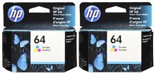 2 Pack HP #64 Tri-color Ink Cartridge 64 NEW GENUINE picture
