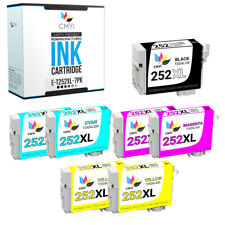7 PK Black Color T252XL Ink Cartridges for Epson 252XL Fits Workforce 3620 7110 picture
