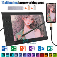 10x6 inch Digital Drawing Tablet HD Screen Graphics tablet with Battery-free Pen picture