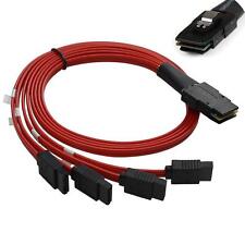 2 x Mini 10Gbps SAS SFF-8087 36Pin to 4 SATA 7Pin HDD Hard Drive Splitter Cable picture