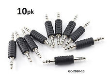 10-PACK 3.5mm Stereo Male/Male Audio Gender Changer Black Adapter,  GC-206K-10 picture