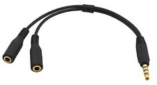 PTC 3.5mm Gold Series Headphone and Microphone Adapter, Black (Multiple Packs) picture