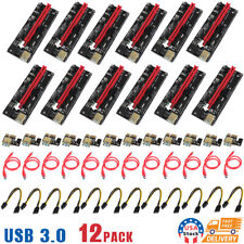 12Pack VER009S PCI-E Riser Card PCIe 1x to 16x USB 3.0 Data Cable Bitcoin Mining picture