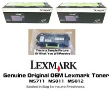 2 Mostly New Genuine Lexmark 521XE 52D1X0E Toners MS711 MS811 SEALED BAG 65% picture