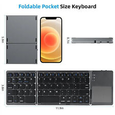 Foldable Keyboard Bluetooth Tri Folding Portable with Touchpad Wireless picture