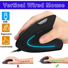 USB Vertical Wired Mouse Ergonomic Gaming Optical Mice 2400 DPI for PC Computer picture