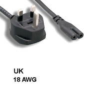 6' UK Britain Non-Polarized 2Pin Power Cord IEC60320 C7 to BS 1363 18AWG 5A/250V picture