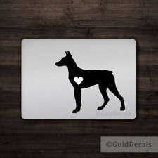 Doberman Heart - Mac Apple Logo Laptop Vinyl Decal Sticker Macbook Dog Puppy picture