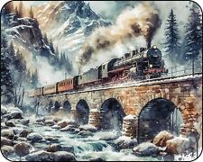 Train Locomotive Steam Engine AI Fantasy art  Mouse Pad Stunning picture