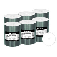 600 Pack Ritek Pro CD-R 52X 700MB White Inkjet Hub Printable Blank Media Disc picture