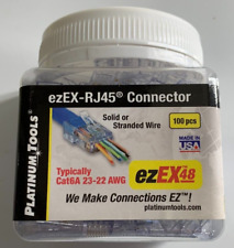 ezEX-RJ45® CAT6A Cable Connectors (100 Pc) Platinum Tools 202048J RJ 4 (New) picture