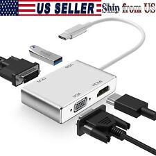 Type C To DVI HDMI VGA Display USB 3.0 Adapter 1080P HD For PC Laptop Computer picture
