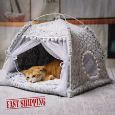 NEW Pet Dog Cat Nest Bed Tent House Puppy Cushion Warm Fluffy Portable Tent picture