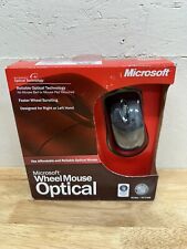 Vintage Microsoft Wheel Mouse Optical Mouse Black (New Open Box) picture