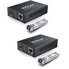 A Pair of Gigabit Multi-Mode LC Fiber to Ethernet Media Converter (SFP SX Module picture