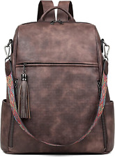 FADEON Laptop Backpack Purse Large (15.5-in Height), Coffee Brown Retro Style  picture