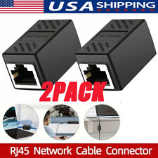 2X RJ45 Inline Coupler Cat7/6/5e/5 Ethernet LAN Network Cable Adapter Lot Black picture