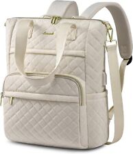 LOVEVOOK Laptop Backpack for Women 15.6 inch,Diamond Quilted Inch, Beige  picture