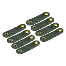 8Pcs Leather Cable Straps Cord Organizer 80x20mm Cable Ties Soft Green picture