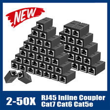 2-50X RJ45 Inline Coupler Cat7/6/5e Ethernet Network Cable Extender Connector picture