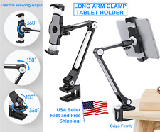 Adjustable Long Arm Clamp Tablet Stand Desktop Mount Smartphone 360 Rotation picture