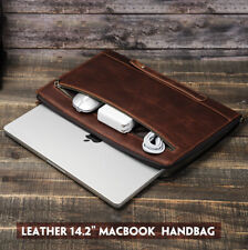Genuine Leather 14.2 inch Laptop Zipper Hand Bag For MacBook Air 13 Pro 13 14 picture