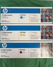 Lot Of  3 Genuine HP CC531A CC532A CC533A  HP CP2025 CM2320 mfp, (C,Y,M). Sealed picture