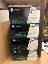 New Sealed (Set of 4) HP CE250X CE251A CE252A CE253A Toner Cartridges 504X/504A picture