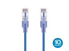 SlimRun Cat6A Ethernet Patch Cable Network RJ45 Stranded UTP 30AWG 5ft Blue 10pk picture