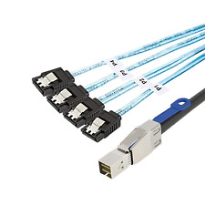 CableCreation SFF-8644 to 4 Sata 7 Pin Cable, External Mini SAS HD SFF-8644 to 4 picture