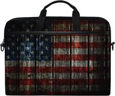 NEW MRMIAN Vtg American USA Flag Laptop Case Bag Sleeve Portable Crossbody 15