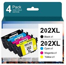 4pk 202XL Ink Cartridges For Epson Workforce WF-2860 XP-5100 printers picture