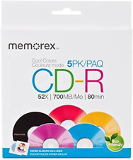 Memorex Cool Colors CD-R Discs with 52X Recording Speed and 700 MB in Paper Slee picture