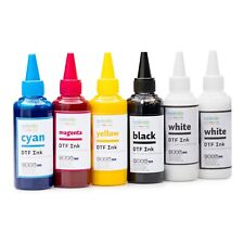 CISinks Premium Large DTF Ink Bottle Bulk Refill Set (100ml x 6, CMYK 2X Wh) picture