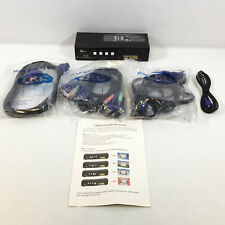 CKLau Black High Performance 4 Port USB KVM Switch VGA With Audio Cables picture