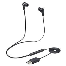 Head set earphone microphone USB connection stereo black picture