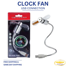 LED Fan Mini USB Clock Fan Powered Cooling Flashing Real Time Display Function picture