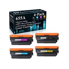 4-Pack (BK/C/M/Y) 655A | CF450A CF451A CF452A CF453A Toner Cartridge Replacem... picture