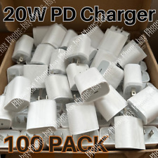 100XLot For iPhone 11 12 Pro Max XR Fast Wall Charger 20W PD USB-C Power Adapter picture