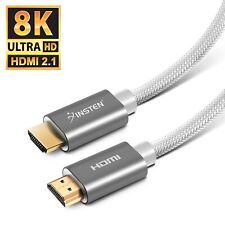 10 Feet HDMI Male to Male Cable 2.1, 8K 60Hz, 48Gbps, Gold Connectors, White picture