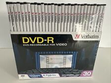 Verbatim DVD-R Recordable Video Discs In Jewel Cases (120 Min 4.7GB) Lot of 30 picture